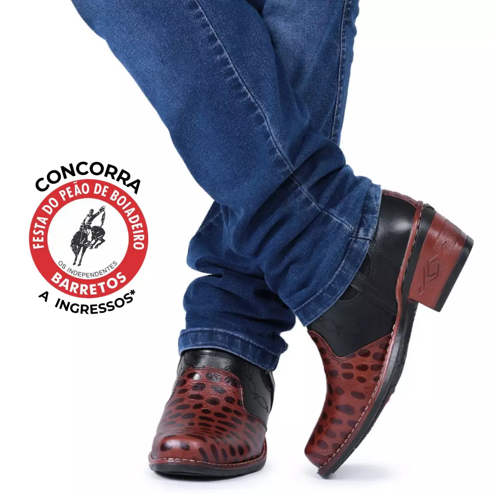 Bota Country Texana Carrapeta Rodeio em Couro 100% Legítimo (FRETE GRÁTIS & RÁPIDO)