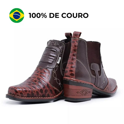 Bota Country Texana Carrapeta Rodeio em Couro 100% Legítimo (FRETE GRÁTIS & RÁPIDO)