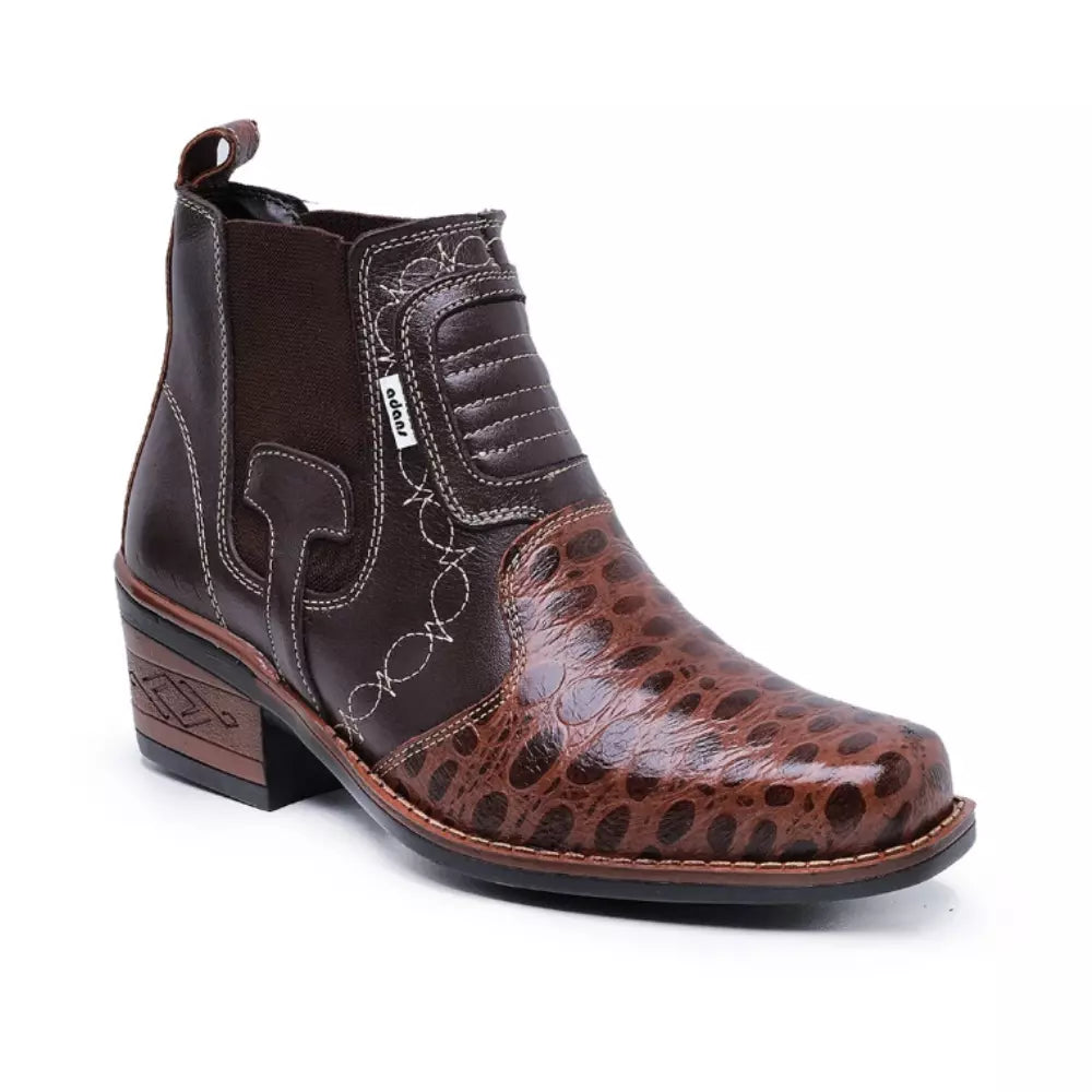 Bota Country Texana Carrapeta Rodeio em Couro 100% Legítimo (FRETE GRÁTIS & RÁPIDO)