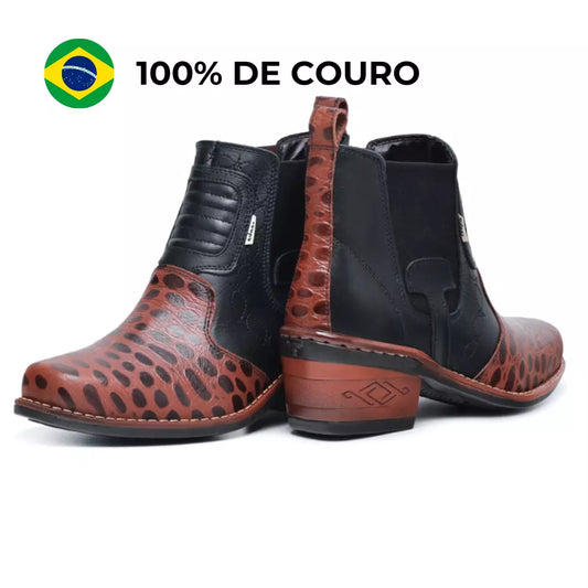 Bota Country Texana Carrapeta Rodeio em Couro 100% Legítimo (FRETE GRÁTIS & RÁPIDO)