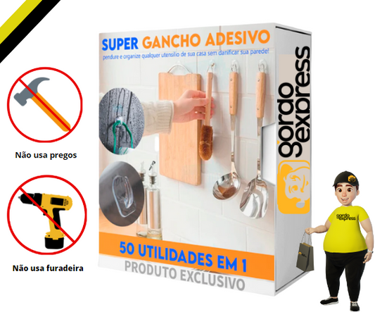 Super Gancho Adesivo - ( COMPRE 1 LEVE 3 ) 50 Utilidades em 1 - ÚLTIMAS UNIDADES