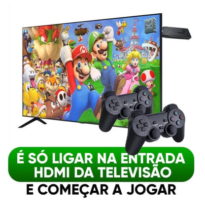 Video Game Stick Box 35.000 Jogos 4K Controle Wireless (2 Controles)