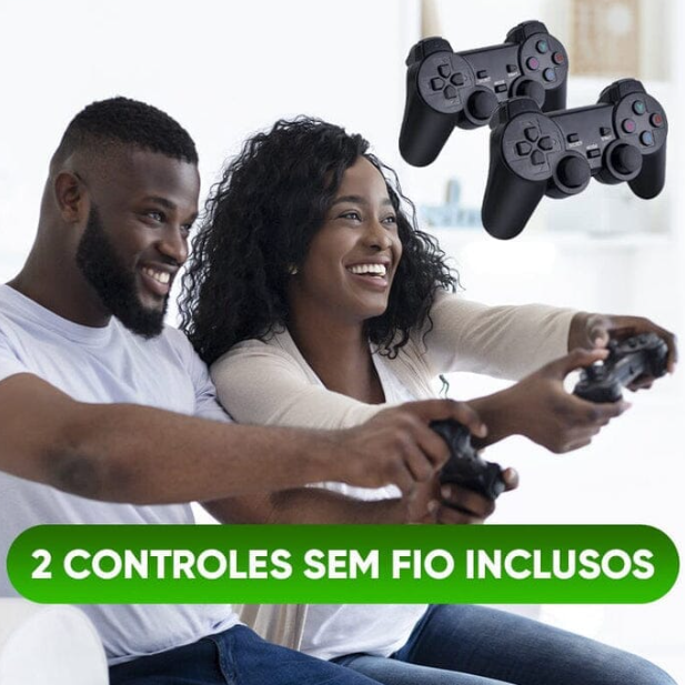 Video Game Stick Box 35.000 Jogos 4K Controle Wireless (2 Controles)