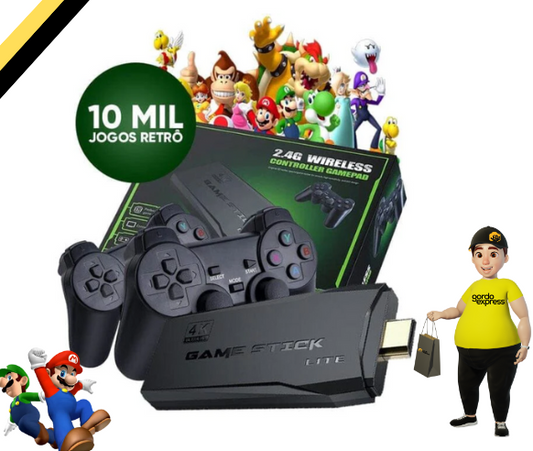 Video Game Stick Box 35.000 Jogos 4K Controle Wireless (2 Controles)
