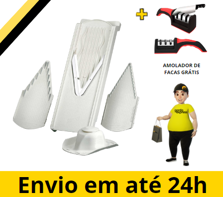 Fatiador de legumes - Max V5 -  10 em 1 + (AFIADOR DE FACAS GRÁTIS)
