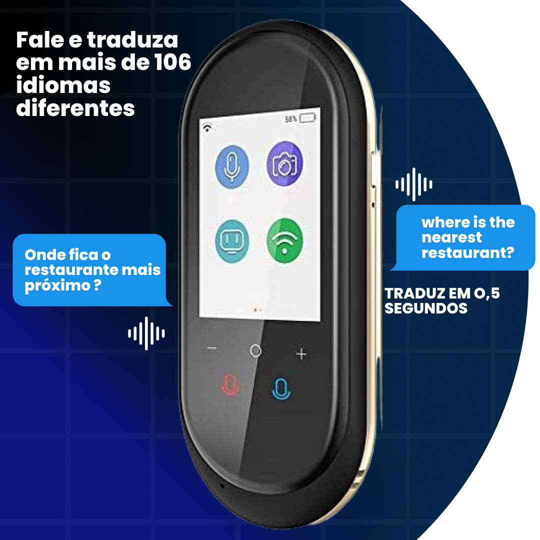 Tradutor portátil recarregável - sem internet