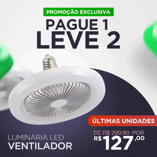 Luminária LED com Ventilador [ESTOQUE PRÓPRIO]