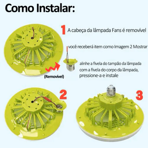 Luminária LED com Ventilador [ESTOQUE PRÓPRIO]