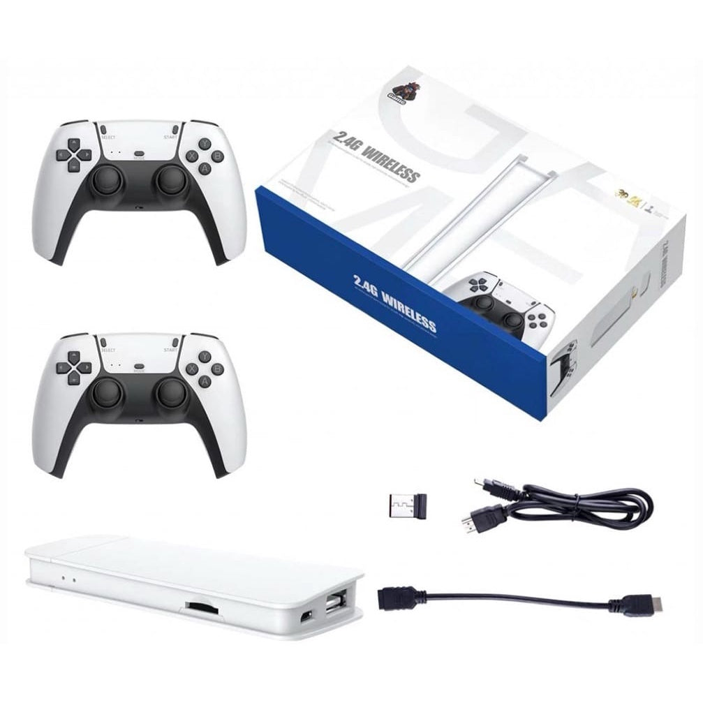 Game Stick PS5 Pro 4K 3D 64GB - Branco (JOGOS PS2, PS3 ETC ATUALIZADOS) + FRETE GRÁTIS HOJE!